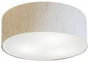 Plafon Cilíndrico Md-3006 Cúpula em Tecido 60x15cm Linho Bege - Bivolt
