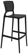 Banqueta Alta para Bar Tramontina Serena Preto em Polipropileno com Proteção Antimicrobiana