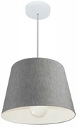 Lustre Pendente Cone Md-4240 Cúpula em Tecido 30/40x30cm Rustico Cinza - Bivolt