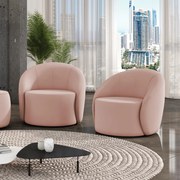 Poltrona Decorativa Orgânica Kit 2 Lua Veludo D03 - D'Rossi - Rose