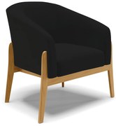 Poltrona Stella Linho Base Madeira Castanho D03 - D'Rossi - A79 Preto