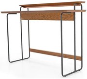 Escrivaninha Narrow Amêndoa Base Preta 120cm - 59079 Sun House
