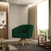 Poltrona Decorativa Giratória MA30 Stella Bouclê D03 - D'Rossi - Verde