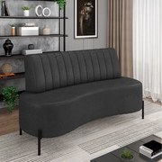 Sofá 2 Lugares Living 160cm Pé Ferro Pto Maraú Sintético K01 - D'Rossi - Preto