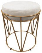 Puff Babu Suede Base Dourado - Bege