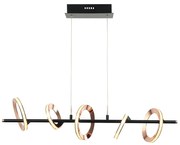 Pendente Ginga 19X85X24,5Cm Rose Gold E Preto Led 26,9W 3000K Bivolt -...