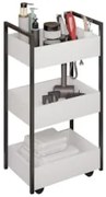 Carrinho Auxiliar para Salão de Beleza Industrial Liss Z34 Branco/Pret