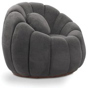 Poltrona Decorativa Orgânica Giratória Cloud Bouclê E03 - D'Rossi - Cinza escuro
