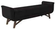 Puff Recamier Calçadeira 160cm Base Madeira Neville Z37 Sintético Pret