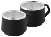 Kit 2 Xícaras para Café Tramontina em Aço Inox Preto 80 ml