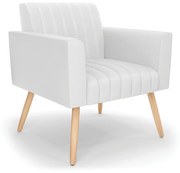 Poltrona Viena Gomada Corino Pés Palito Natural D03 - D'Rossi - Branco