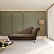 Divã Recife Suede 165 cm Pés Chanfrado Castanho M11 - D'Rossi  - Marrom