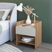 Mesa de Cabeceira 40cm com 1 Gaveta Freyr Mel/Arenas F10 - Mpozenato