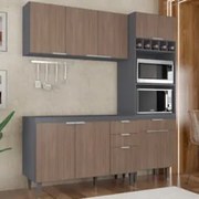 Armário de Cozinha CP02 Para Pia 120cm Pérola Z34 Grafite/Freijó - Mpo