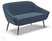 Namoradeira Giovana 02 Lugares Suede Pés Palito de Ferro - D'Rossi - Azul Marinho