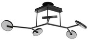Plafon Led Sobrepor Metal Aluminio Preto 55w 3000k Luna