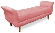 Recamier Olinda Suede 160 cm Pés Chanfrado Castanhos M11 - D'Rossi - Rose