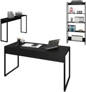 Conjunto Escritório Mesa 150 Aparador e Estante Studio Industrial Z28