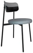 Cadeira de Jantar Estofada Fixa Nyka M25 Linho Cinza CL/Preto - Mpozen