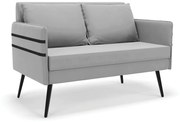 Namoradeira 02 Lugares Mari Suede Pés Palito de Ferro D03 - D'Rossi - Cinza
