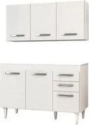 Armário Aéreo Honduras e Balcão Gabinete 120cm Suécia Branco - Lumil M