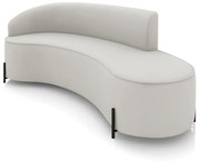 Sofá 4 Lugares Orgânico 220cm Pé Ferro Preto Morgan Veludo D03 - D'Rossi - Cinza