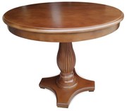 Mesa Lateral Toulouse Redonda Coluna Central Torneada Design Entalhado Estrutura Madeira Maciça