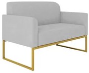 Poltrona Namoradeira 2 Lugares Base Industrial Dourada Maressa S10 Sue