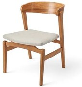 Cadeira Ellie Champagne Assento Estofado Tecido Linho Cru - 77000 Sun House