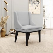 Cadeira de Jantar Liz Linho Base Fixa Madeira Preto D03 - D'Rossi - A05 Cinza