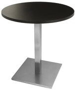 Mesa Colorado 70 cm Tampo Redondo Preto Base Inox - 59452 Sun House
