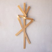 Escultura Decorativa Artesanal Vertical Dourado 120cm A06 - D'Rossi