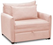 Poltrona Cama Retrátil Solteiro com Rodízio Cloe Bouclê E03 - D'Rossi - Rose