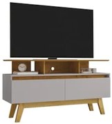 Rack Bancada Para TV 50 Pol 120cm 2 Portas Rubi Naturalle/Off - Bechar