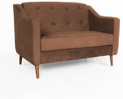 Namoradeira Bruna 1,20 m 2 Lugares Pés Palito Suede Marrom