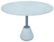 Mesa Jantar Minuto Tampo e Base Granilite Branco com Haste Cinza 100 cm - 72745 Sun House