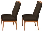 Conjunto 2 Cadeiras Decorativa Lara Aveludado Marrom