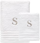 Kit Toalha Banho e Rosto Trussardi Imperiale Monograma - Branco  Branco