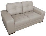 Sofá 2 Lugares Sala de Estar Milano 170cm Couro Off White G58 - Gran Belo