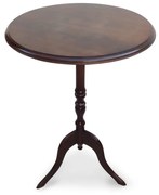 Mesa de Canto Hillux Redonda Madeira Maciça Torneada Design Clássico Artesanal