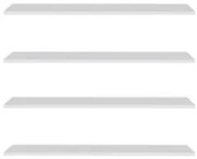 Prateleira Flutuante Multiuso Kit 4 Suporte Invisível 68cm Yara Branco