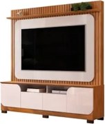 Estante Painel Para TV 65 Pol 182cm Ripado Vanie D04 Off White/Freijo