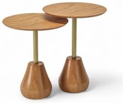 Conjunto de Mesa Auxiliar Arinos Champagne Haste Dourado - 76877 Sun House