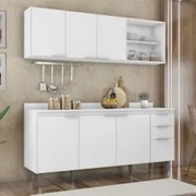 Armário de Cozinha Com Tampo CP10 180cm Pérola Branco Z34     - Mpozen