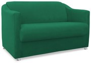 Namoradeira Cecilia 2 Lugares Suede Verde Bandeira 1,20 m Decorativa Sala Recepção