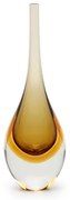 Gota Mini Alta Bicolor Fumê com Âmbar Murano Cristais Cadoro