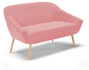 Namoradeira 02 Lugares Giovana Suede Pés Palito Natural D03 - D'Rossi - Rose