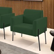 Poltrona Pé de Ferro Preto para Estúdio Marisa Veludo - Verde