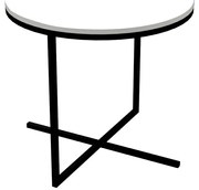 Mesa de Centro Volpi Branco Base Metálica Preto 46 cm A05 - D'Rossi