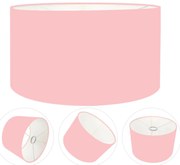 Cúpula Abajur Cilíndrica Cp-7023 Ø50x21cm Rosa Bebê